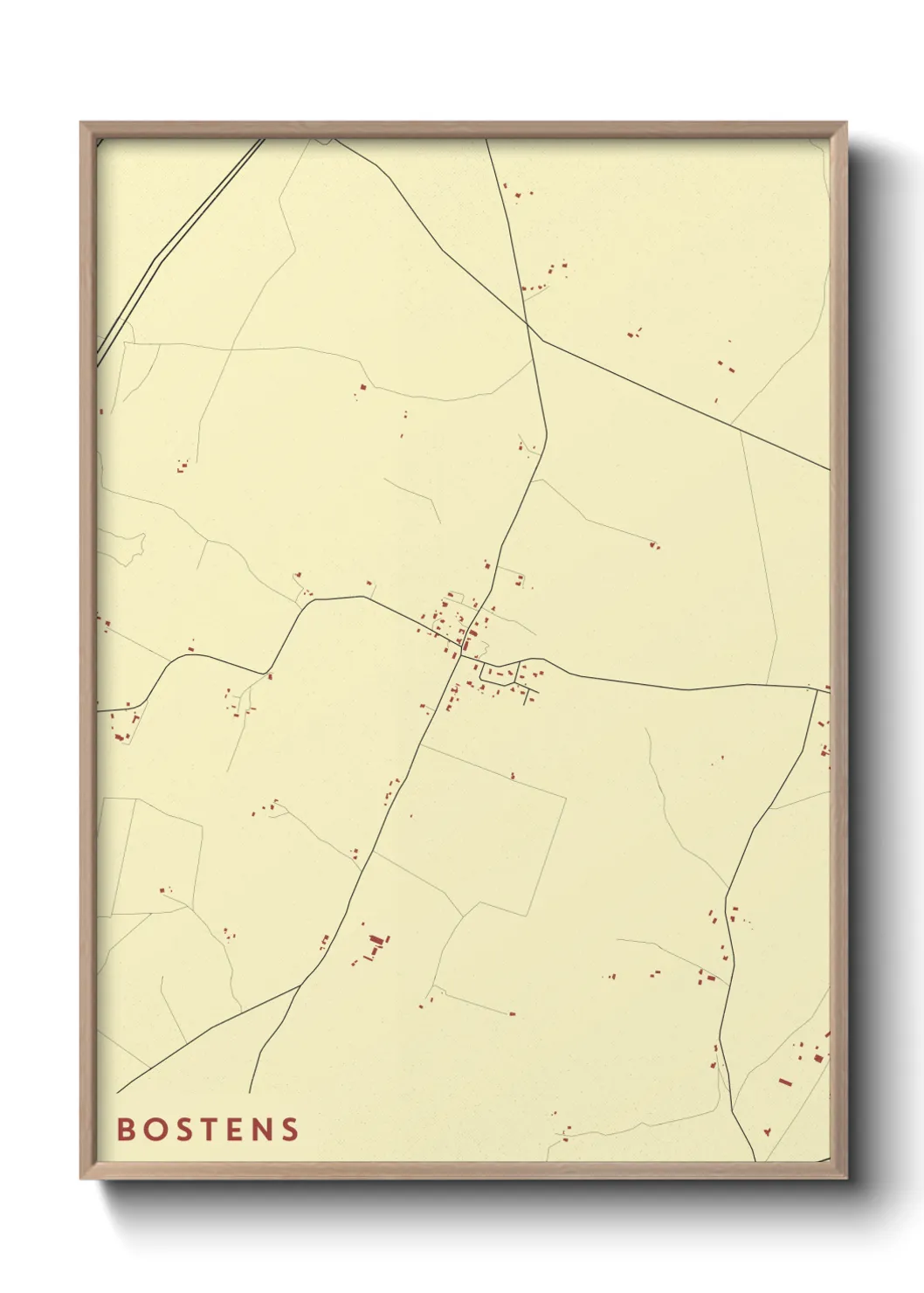 Une affiche de carte sur Bostens