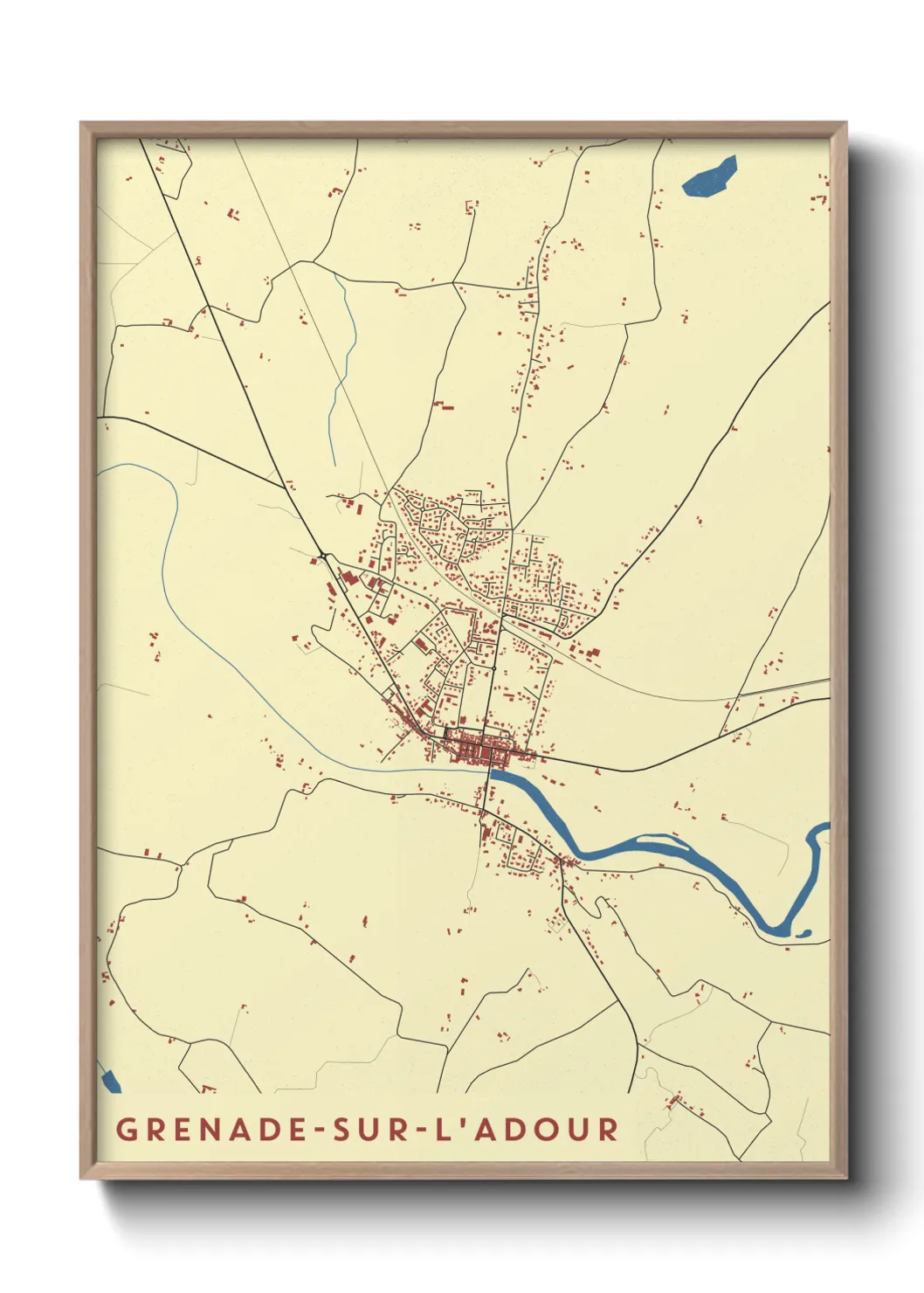 Un poster carteGrenade-sur-l'Adour