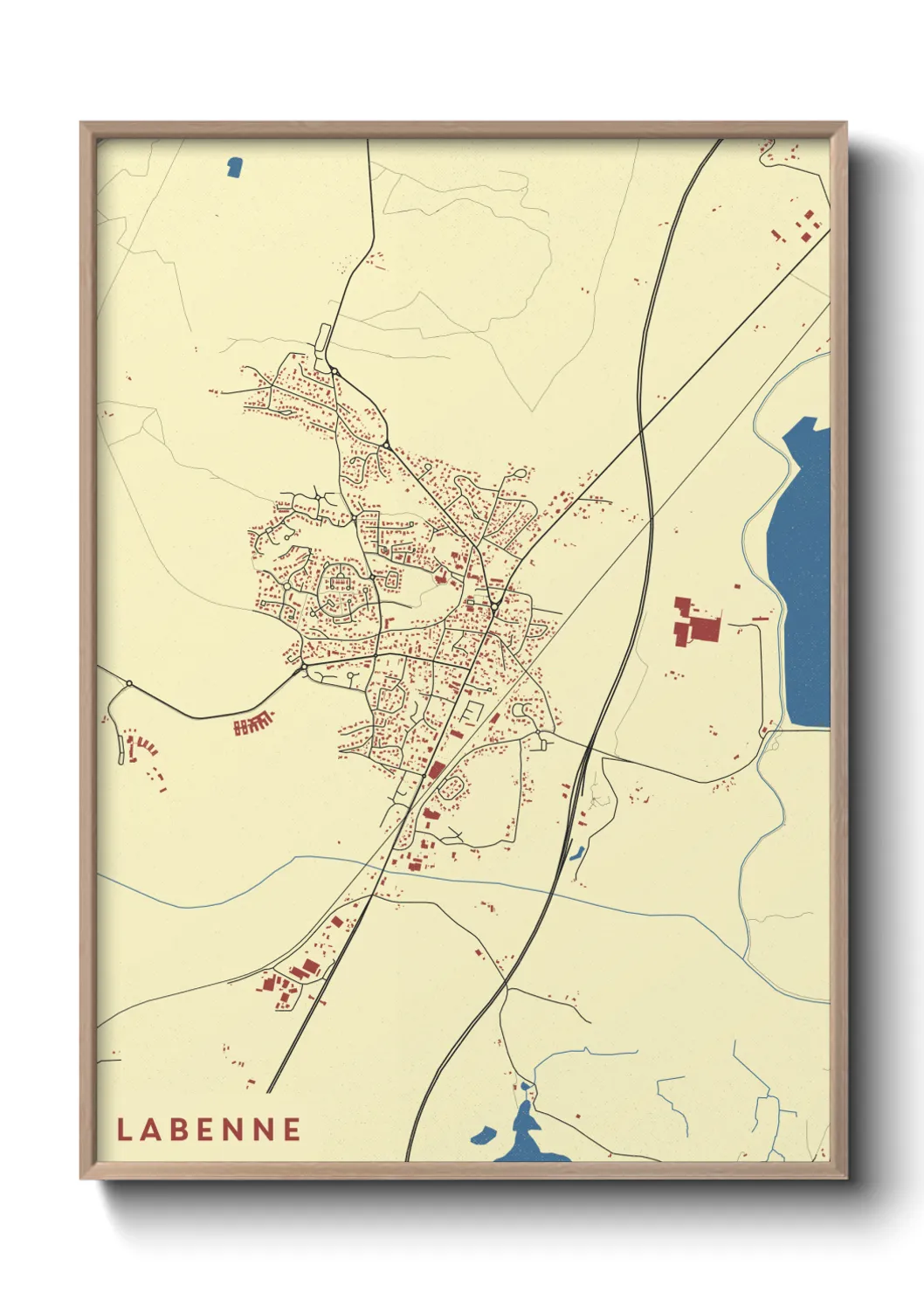 Une affiche de carte sur Labenne