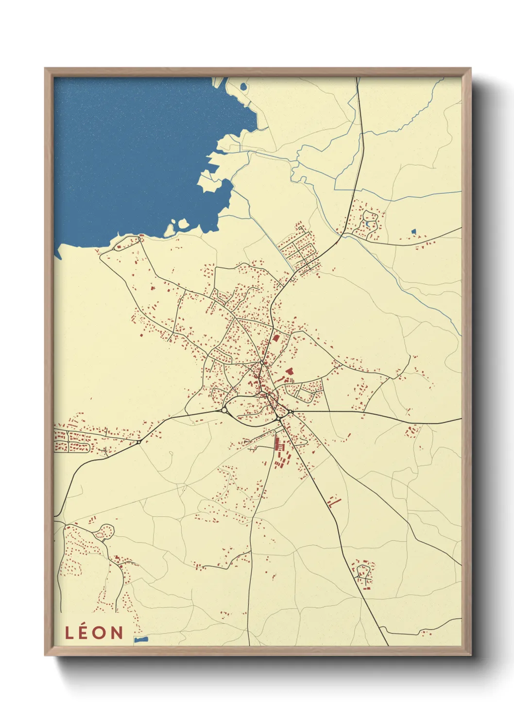 Une affiche de carte sur Léon