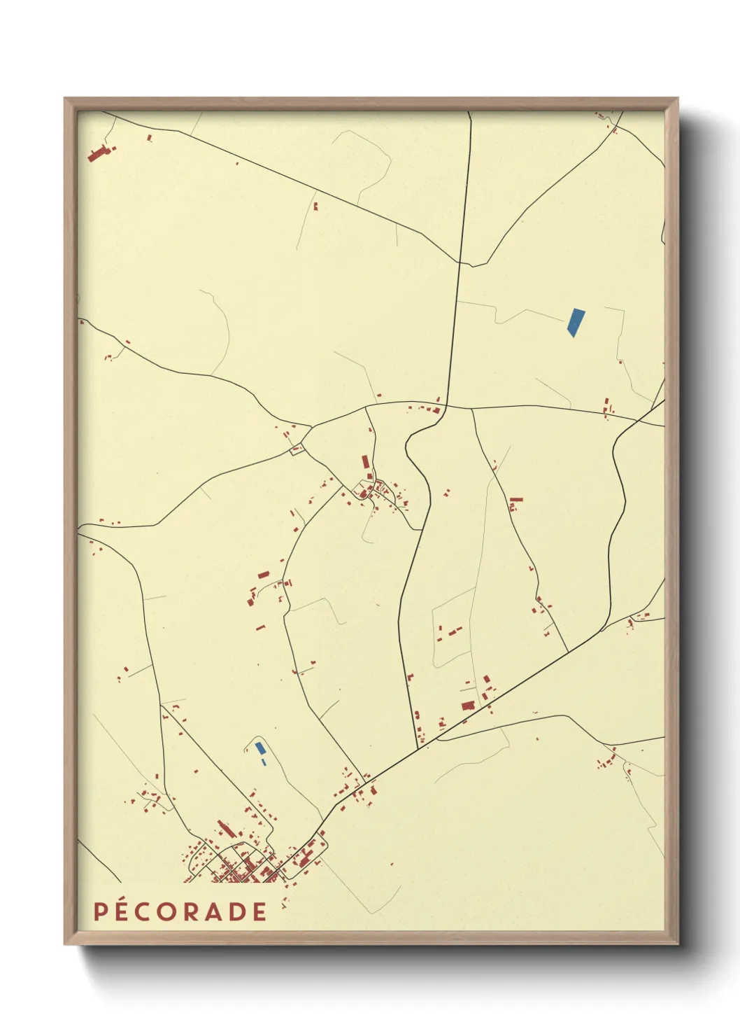 Une affiche de carte sur Pécorade