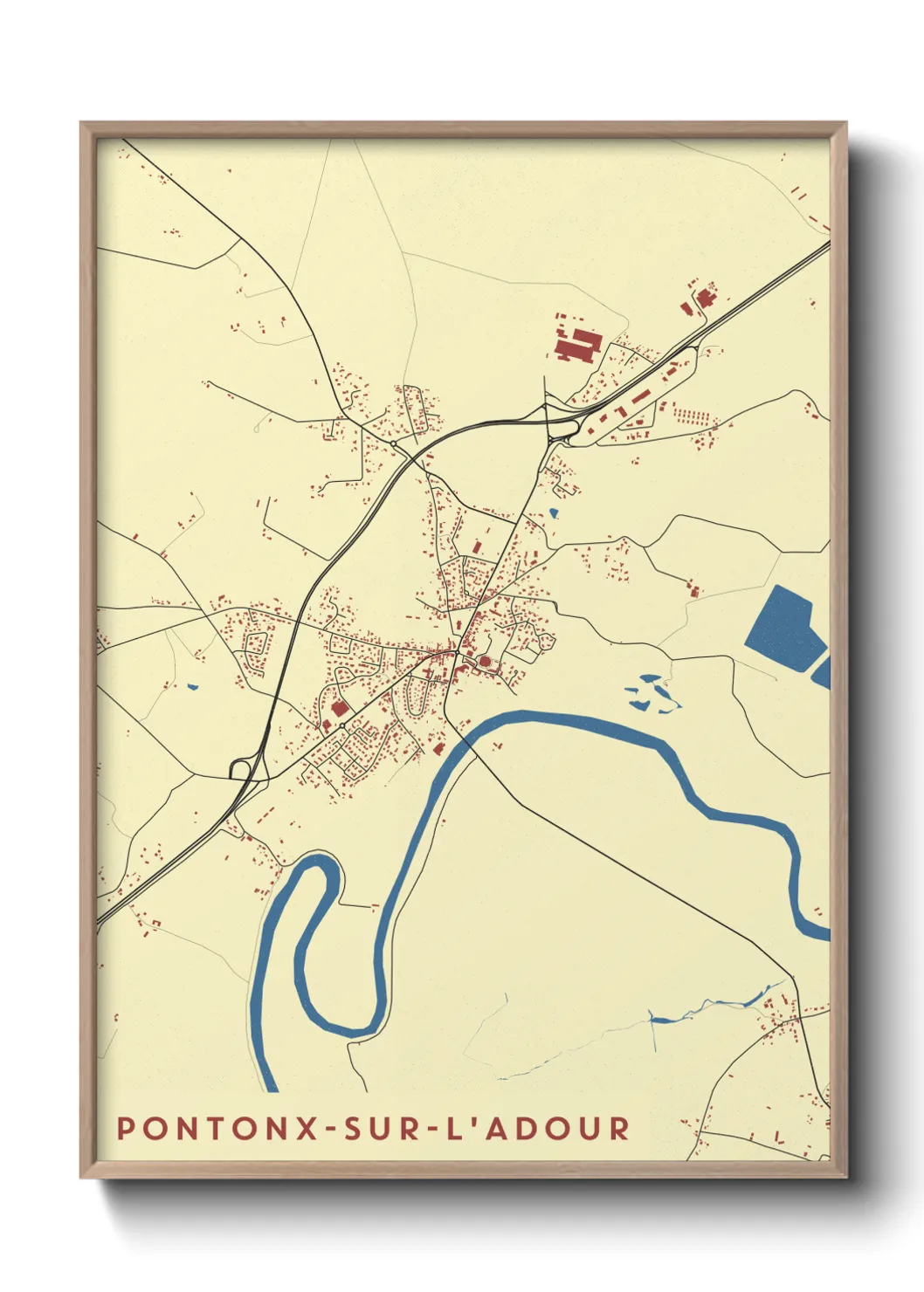 Une affiche de carte sur Pontonx-sur-l'Adour
