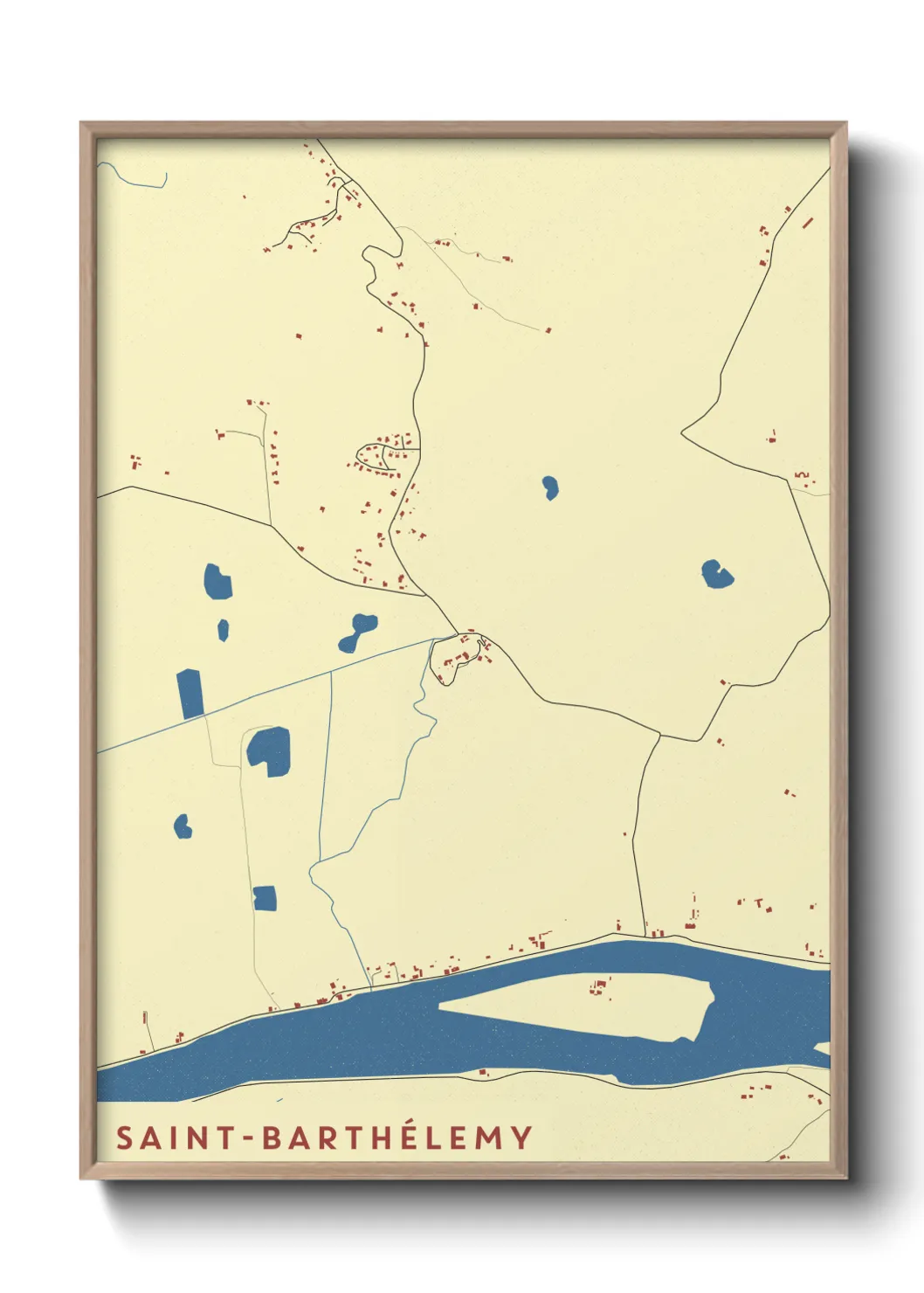 Une affiche de carte sur Saint-Barthélemy