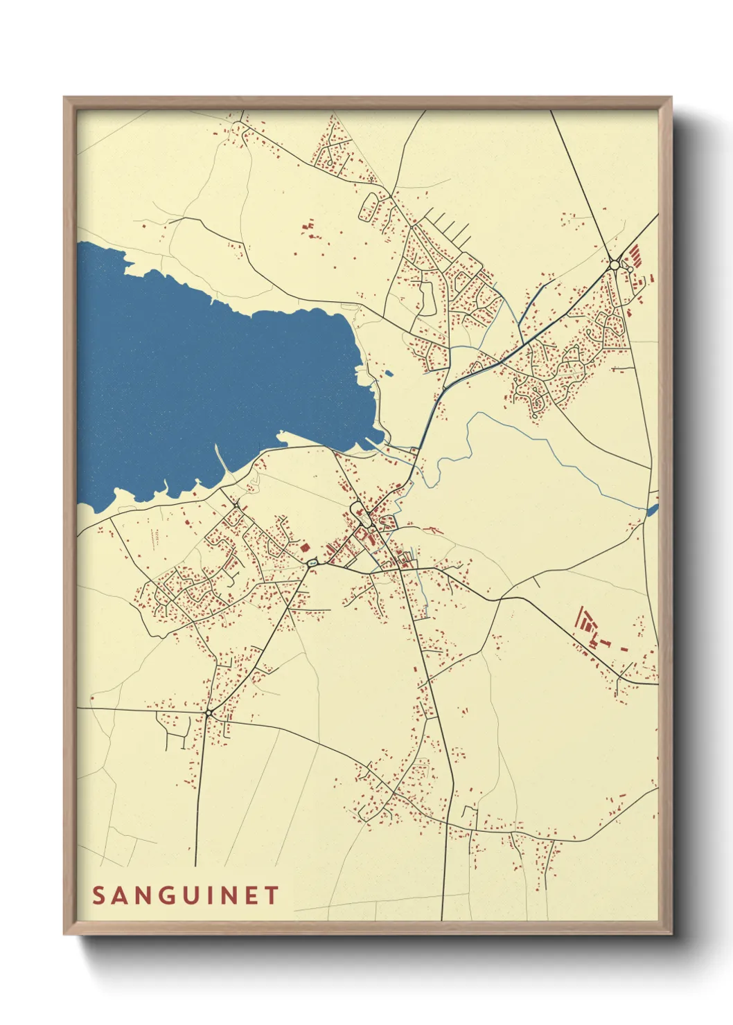 Une affiche de carte sur Sanguinet