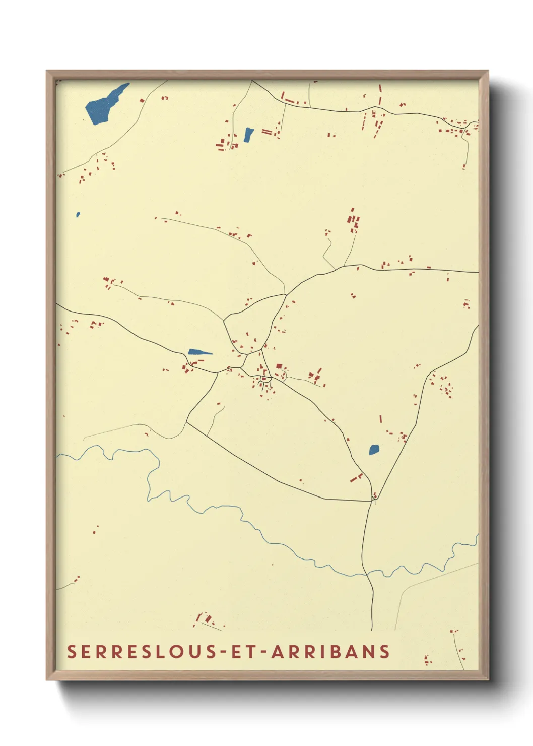 Une affiche de carte sur Serreslous-et-Arribans