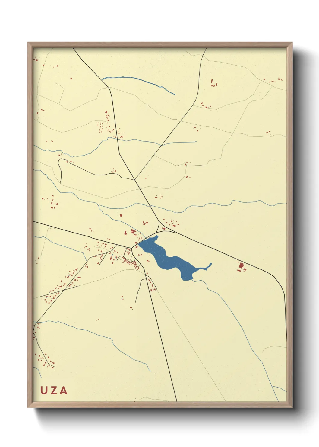 Une affiche de carte sur Uza