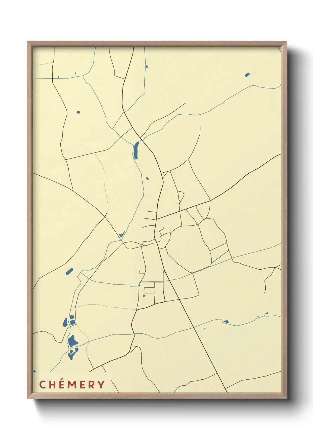 Une affiche de carte sur Chémery