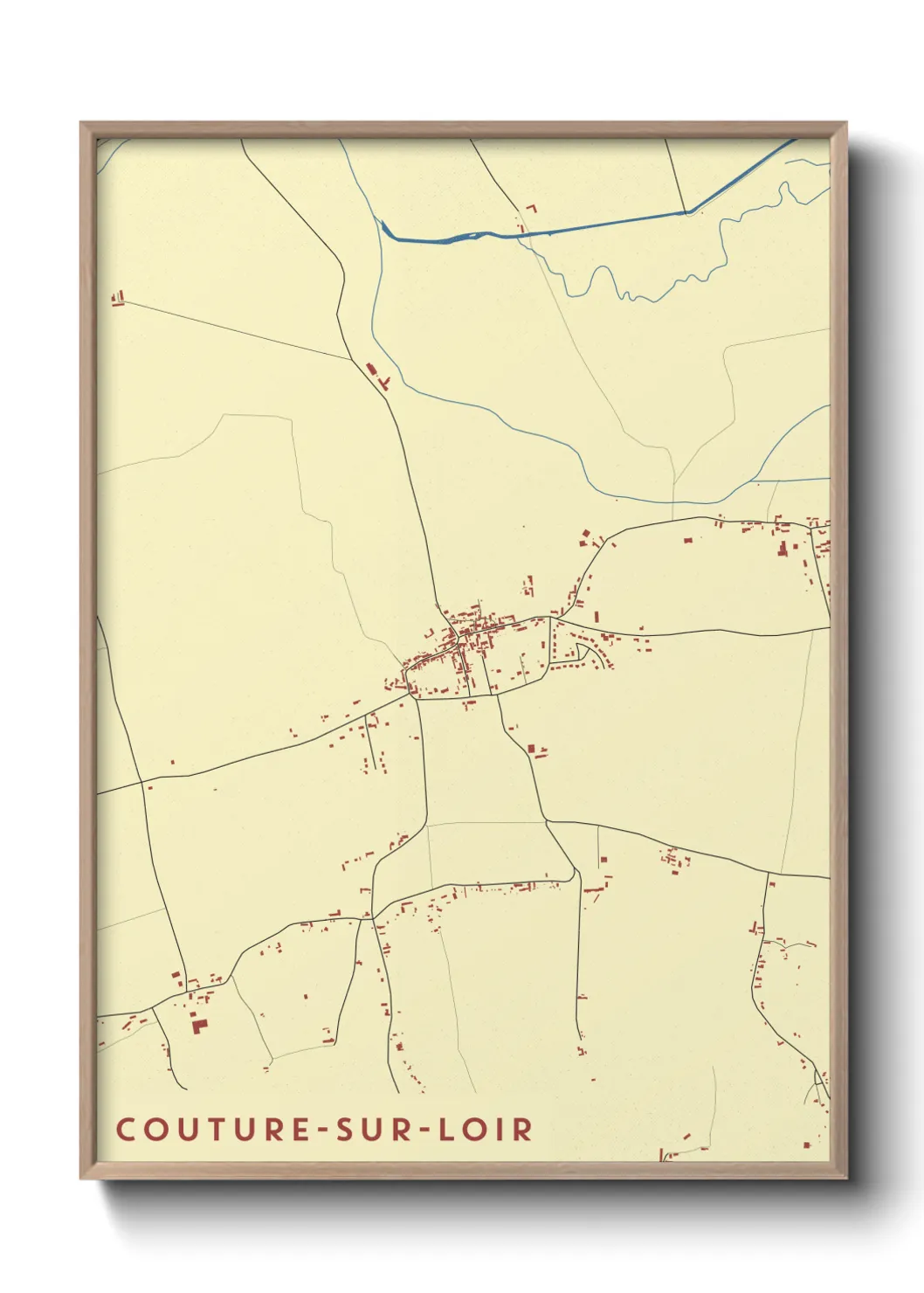 Une affiche de carte sur Couture-sur-Loir