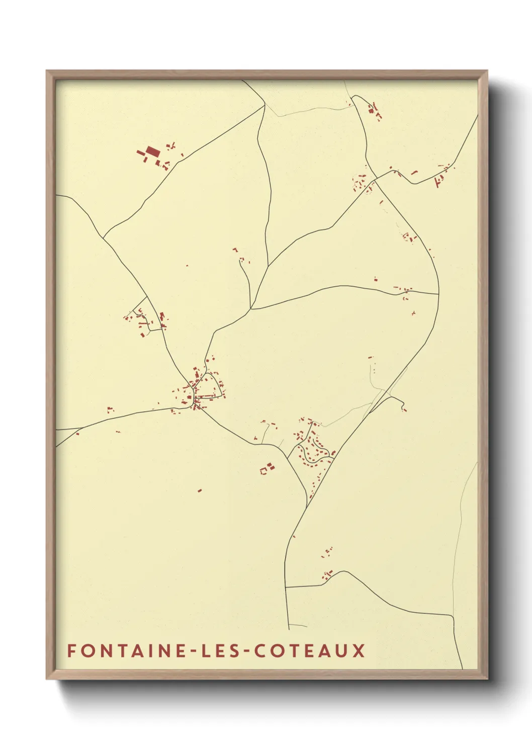 Une affiche de carte sur Fontaine-les-Coteaux