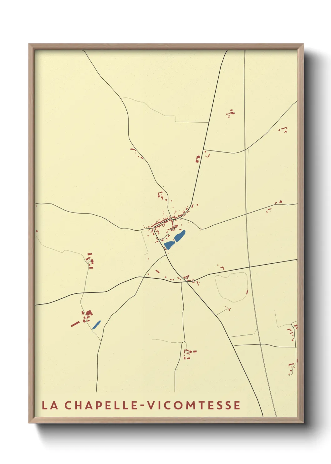 Une affiche de carte sur La Chapelle-Vicomtesse