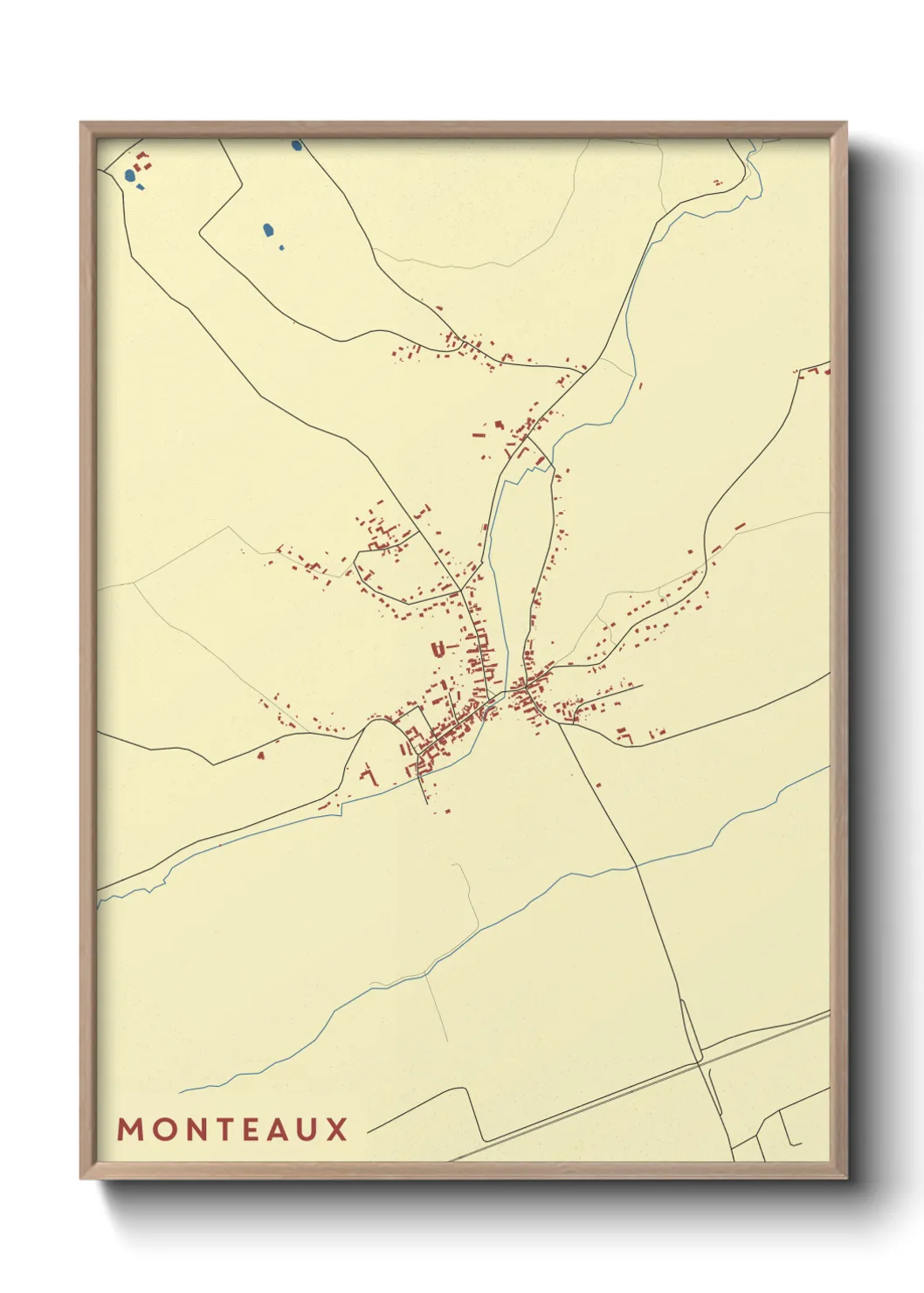 Une affiche de carte sur Monteaux