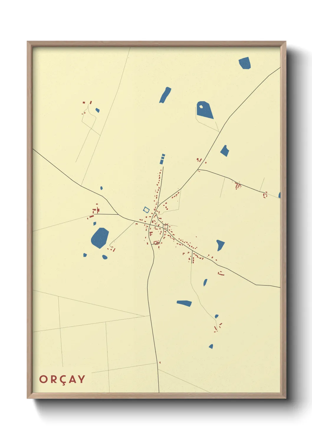 Une affiche de carte sur Orçay