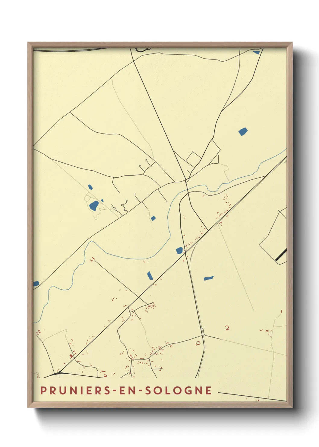 Un poster cartePruniers-en-Sologne