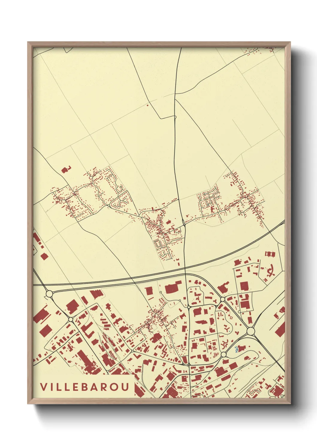 Une affiche de carte sur Villebarou