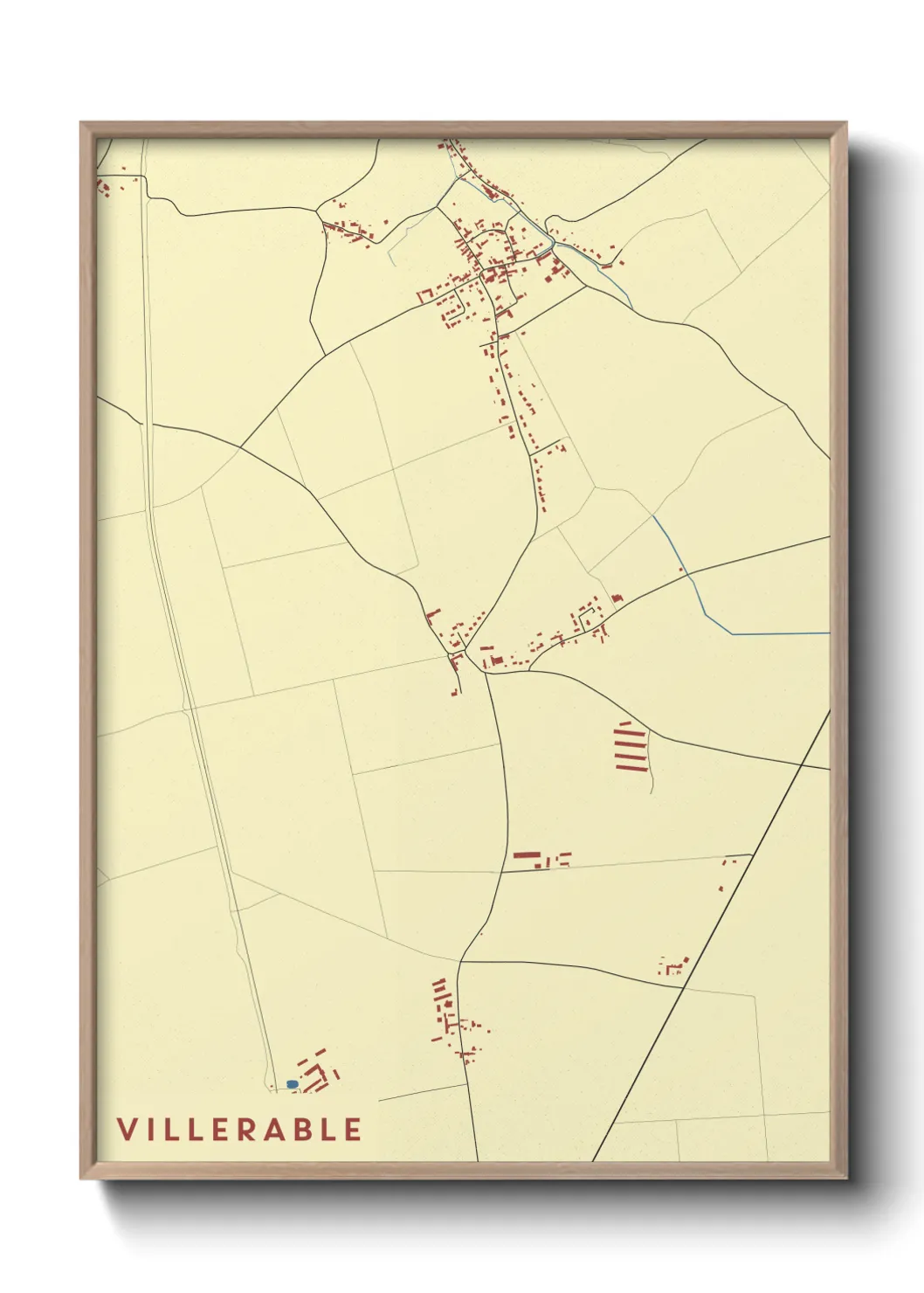 Une affiche de carte sur Villerable