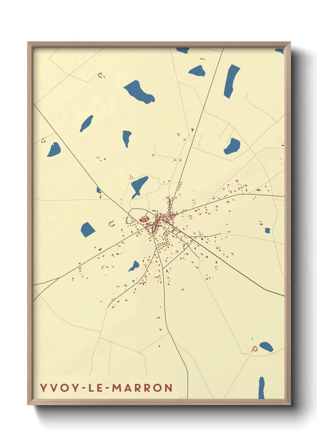 Une affiche de carte sur Yvoy-le-Marron