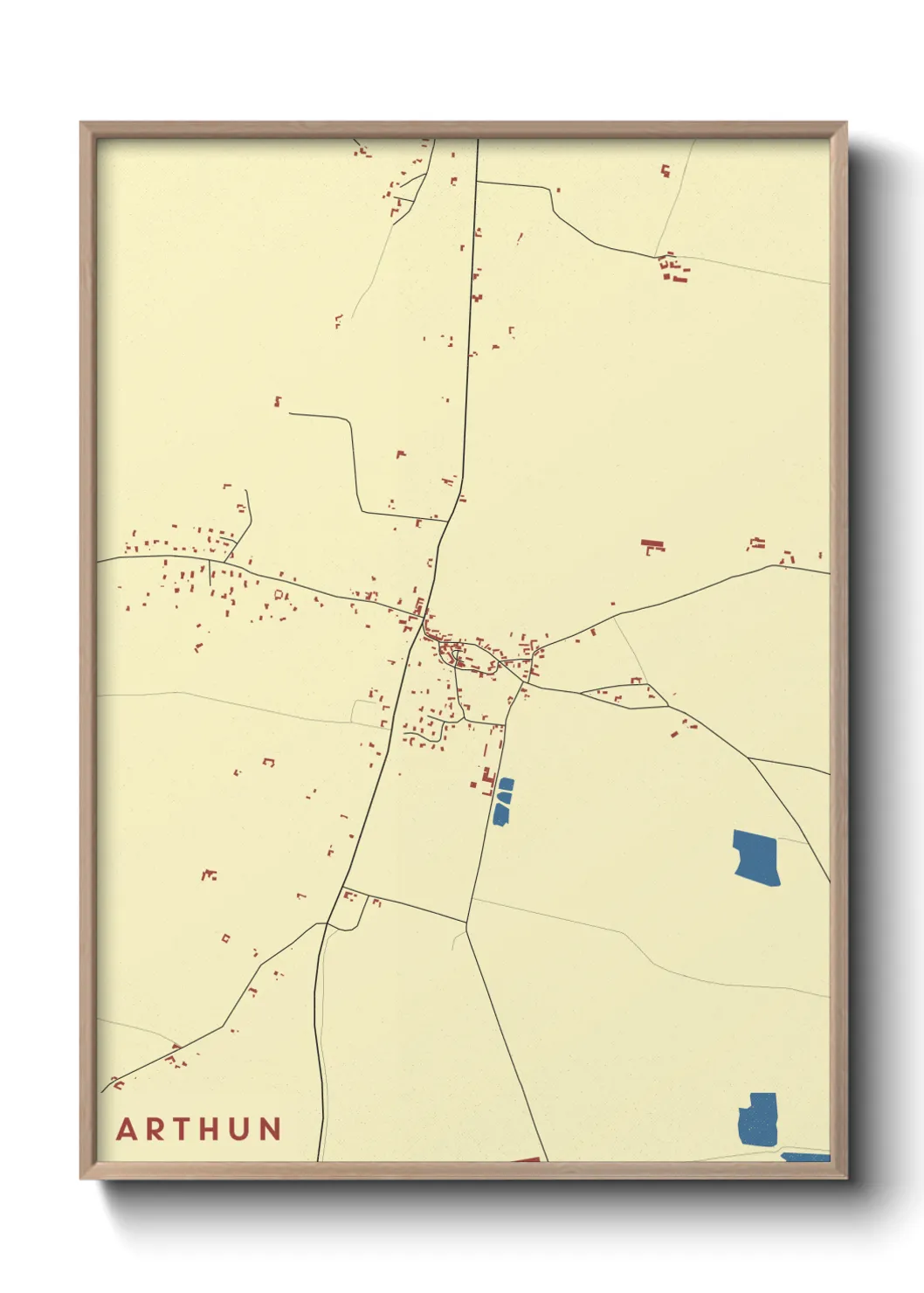 Une affiche de carte sur Arthun