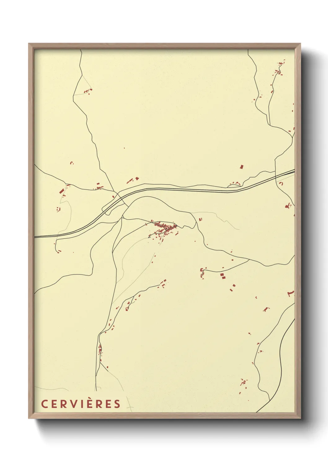 Une affiche de carte sur Cervières