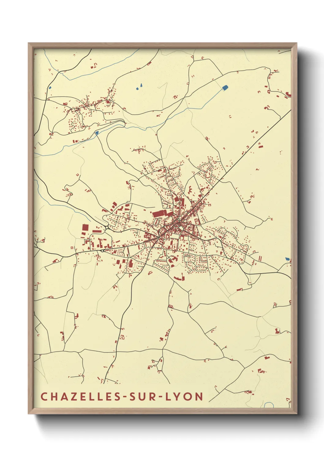 Un poster carteChazelles-sur-Lyon