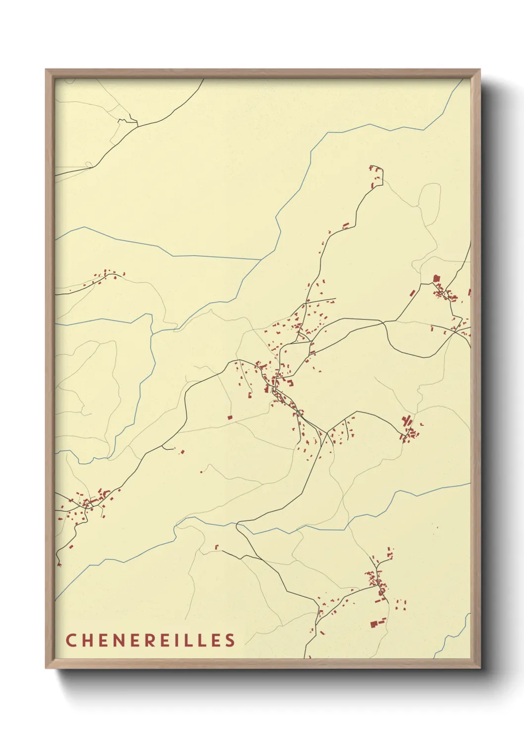 Une affiche de carte sur Chenereilles