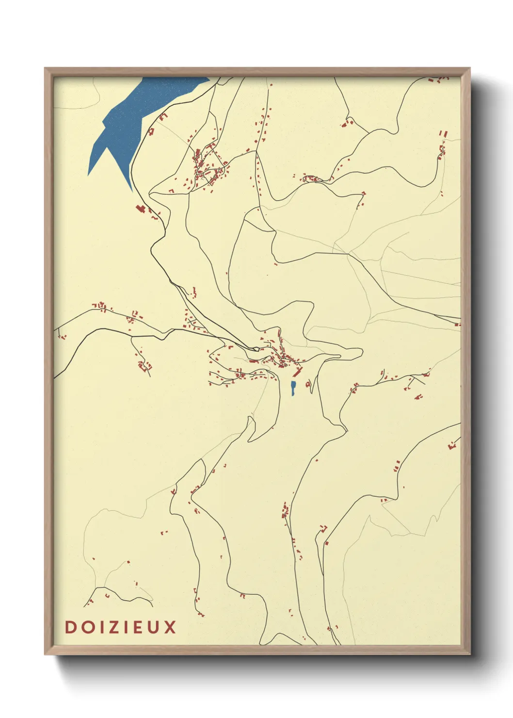 Une affiche de carte sur Doizieux