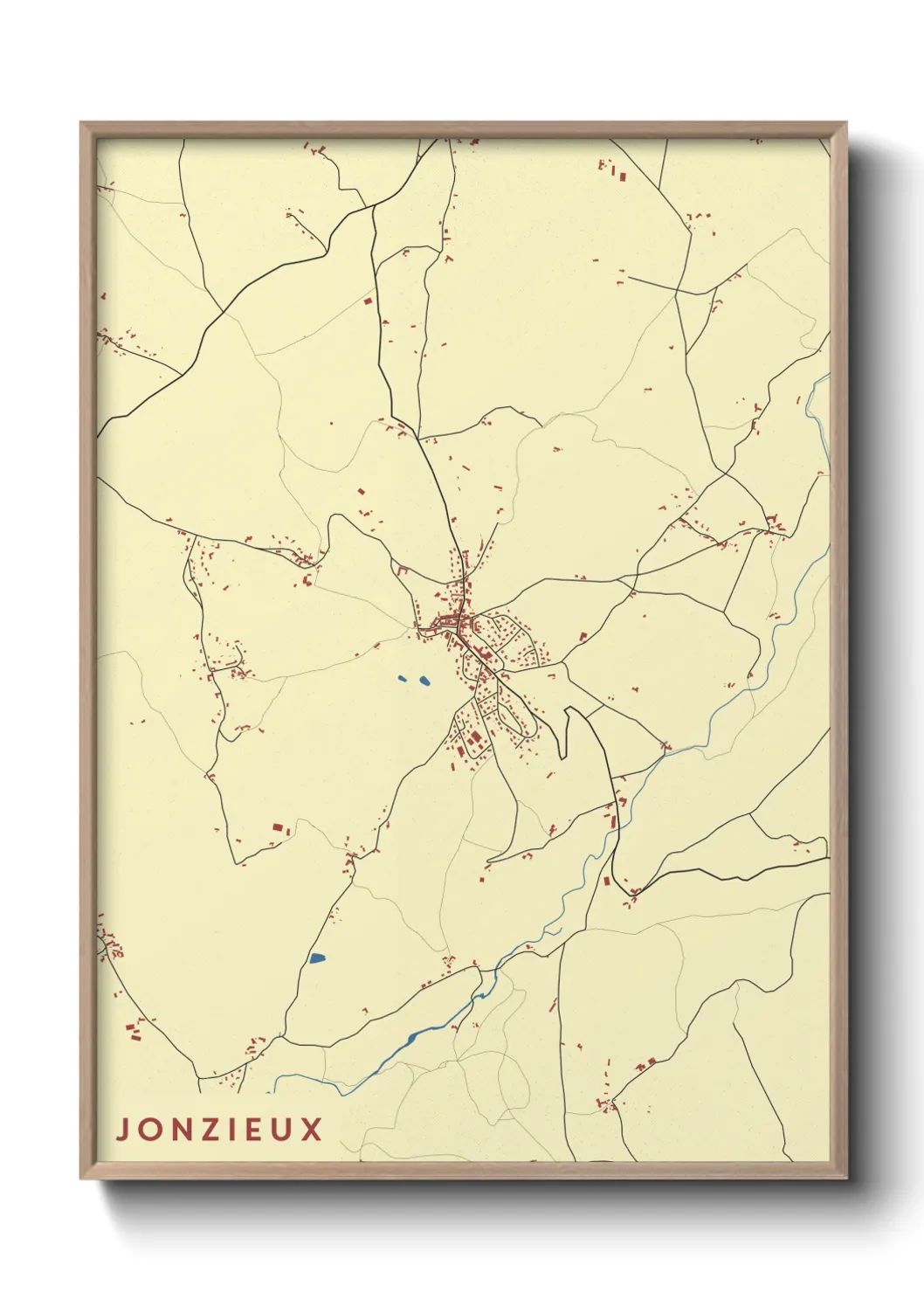 Une affiche de carte sur Jonzieux