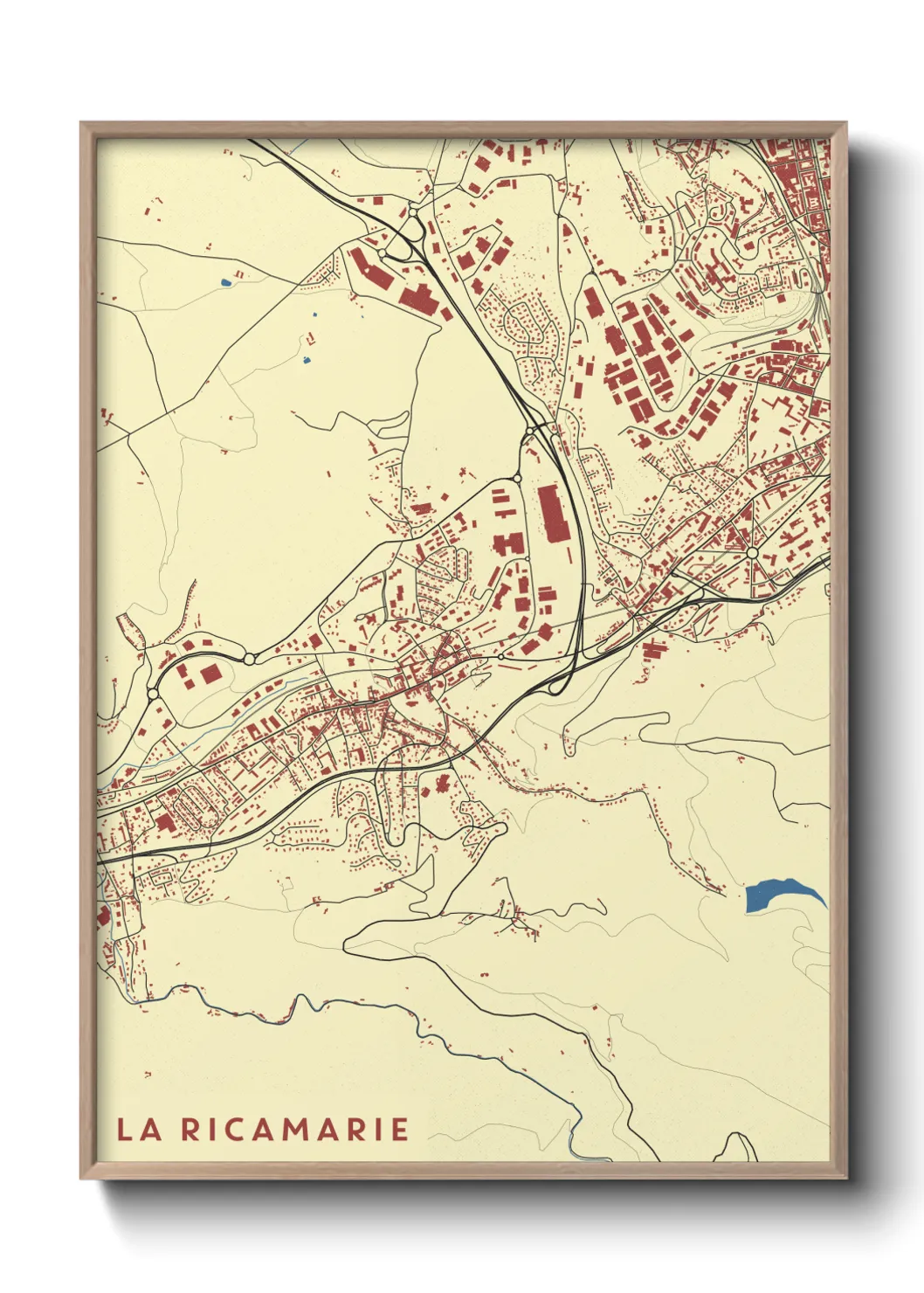 Une affiche de carte sur La Ricamarie