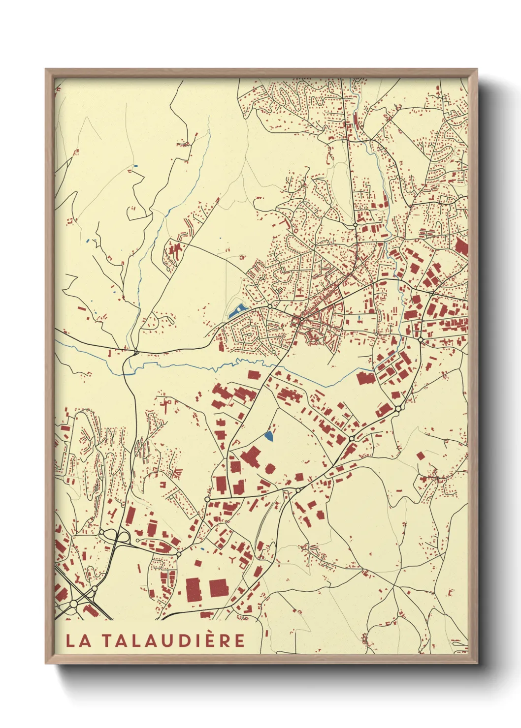 Une affiche de carte sur La Talaudière