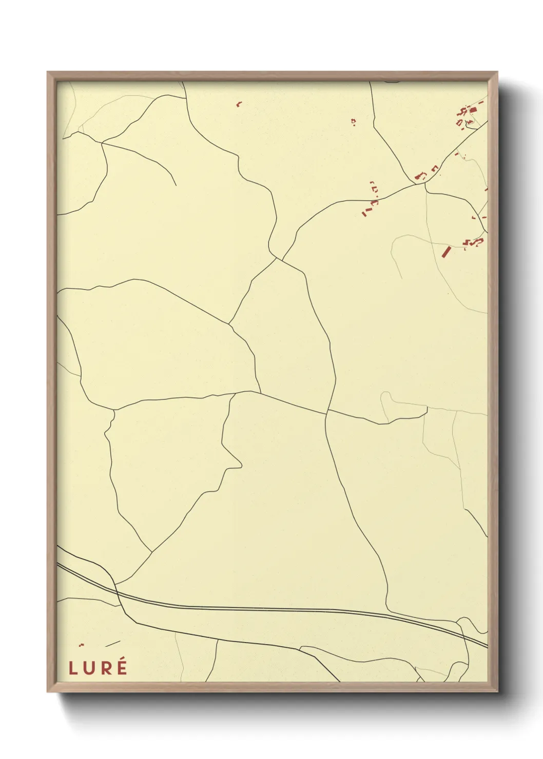 Une affiche de carte sur Luré