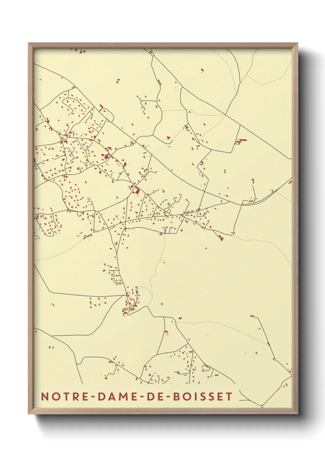 Une affiche de carte sur Notre-Dame-de-Boisset