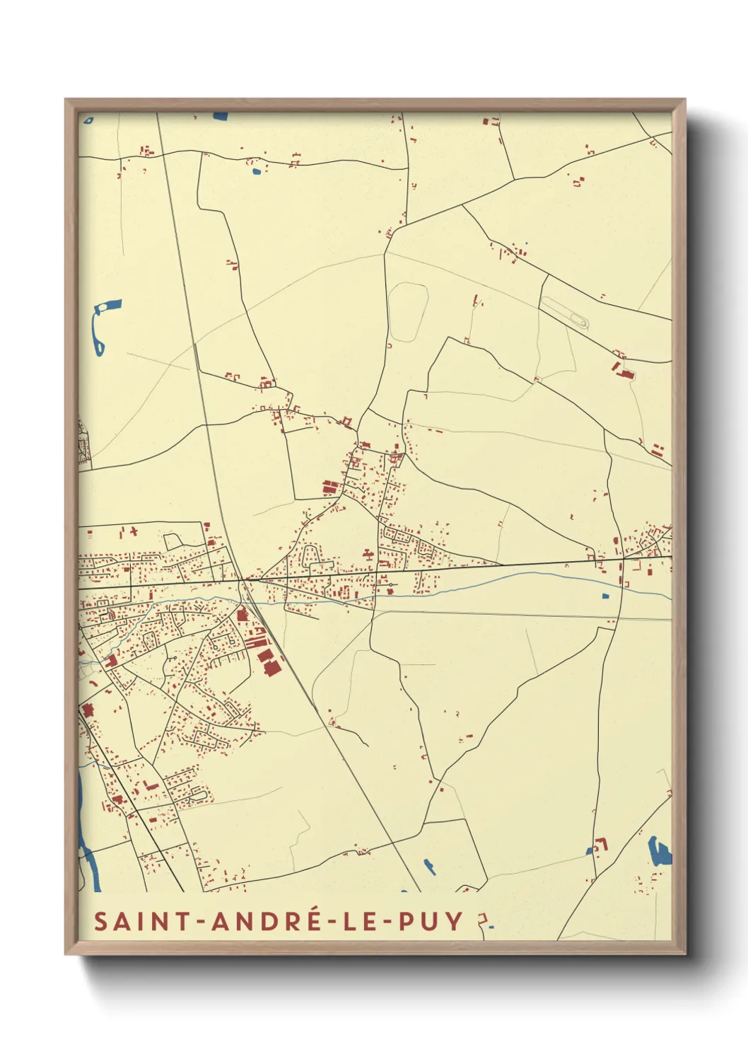 Une affiche de carte sur Saint-André-le-Puy