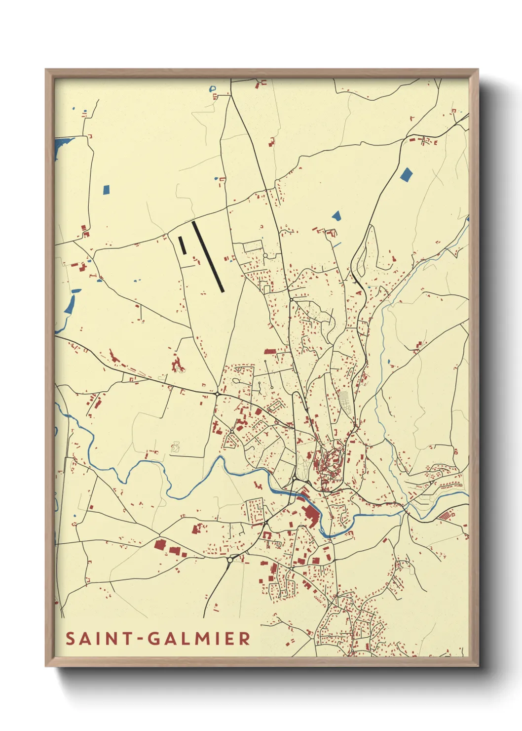 Une affiche de carte sur Saint-Galmier