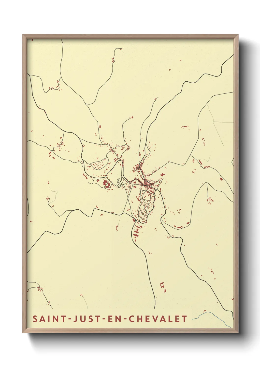 Une affiche de carte sur Saint-Just-en-Chevalet