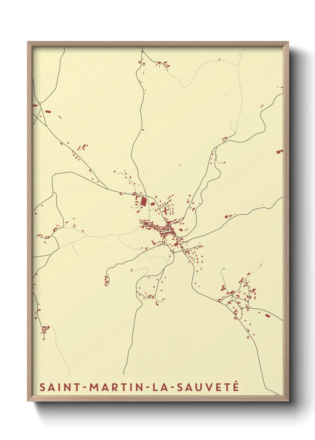 Une affiche de carte sur Saint-Martin-la-Sauveté