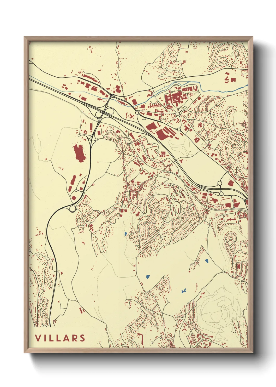 Une affiche de carte sur Villars