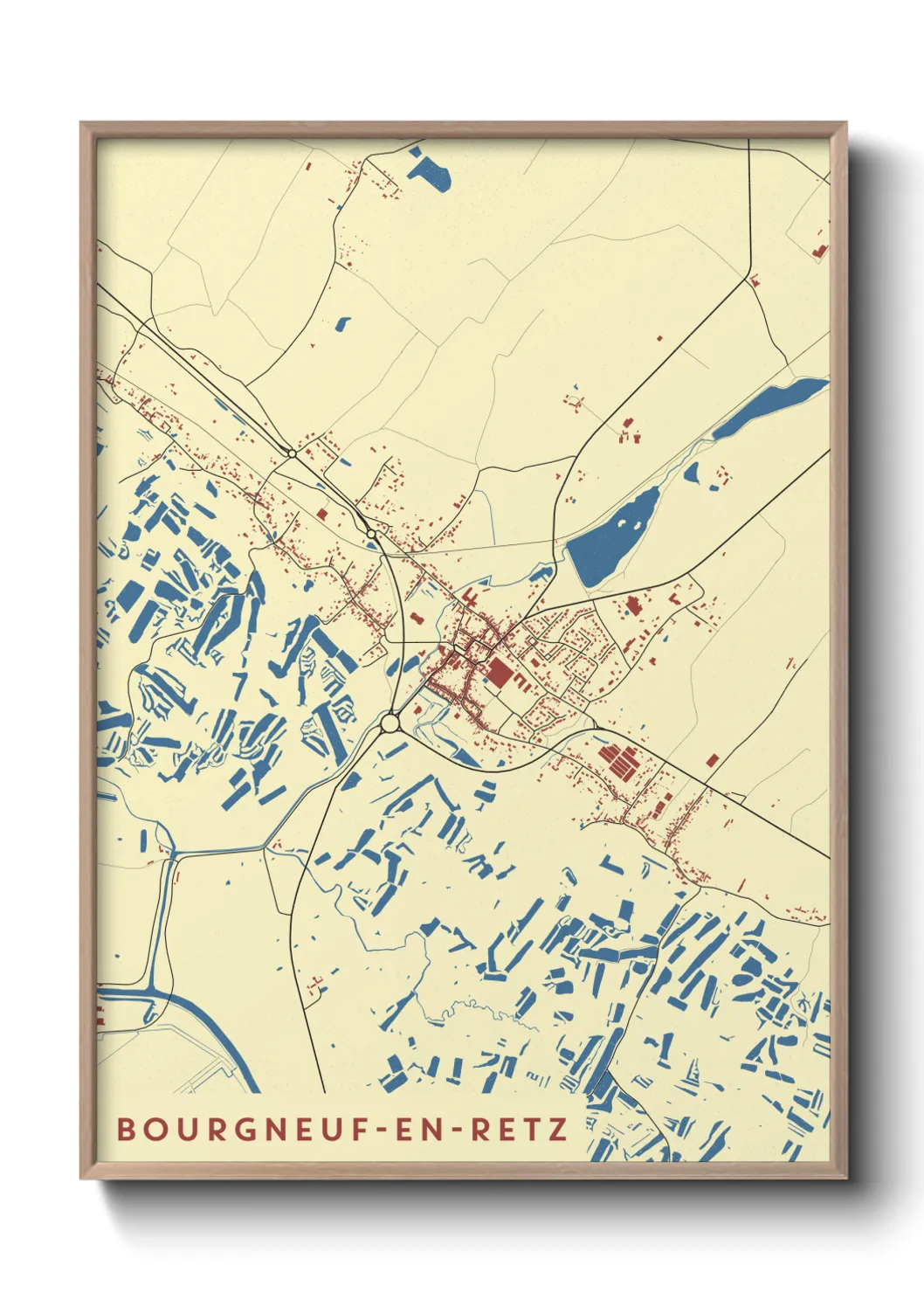 Une affiche de carte sur Bourgneuf-en-Retz