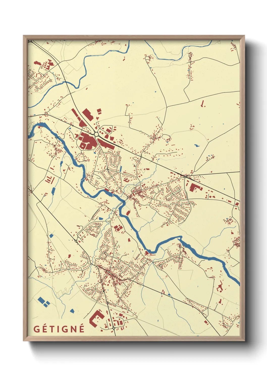 Une affiche de carte sur Gétigné