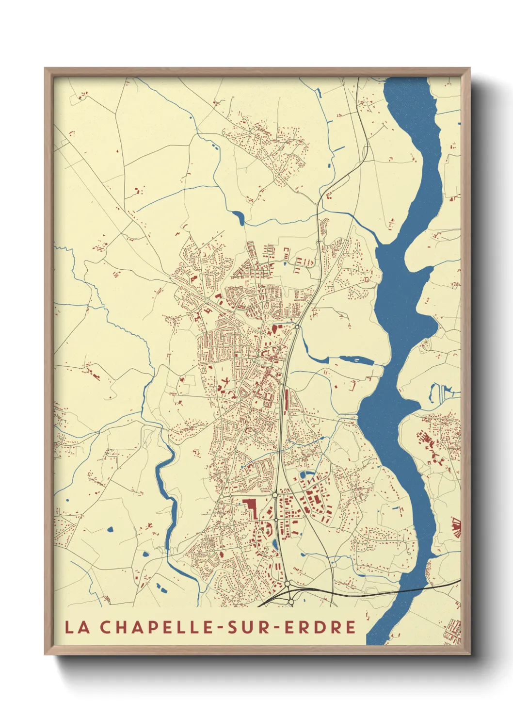 Une affiche de carte sur La Chapelle-sur-Erdre