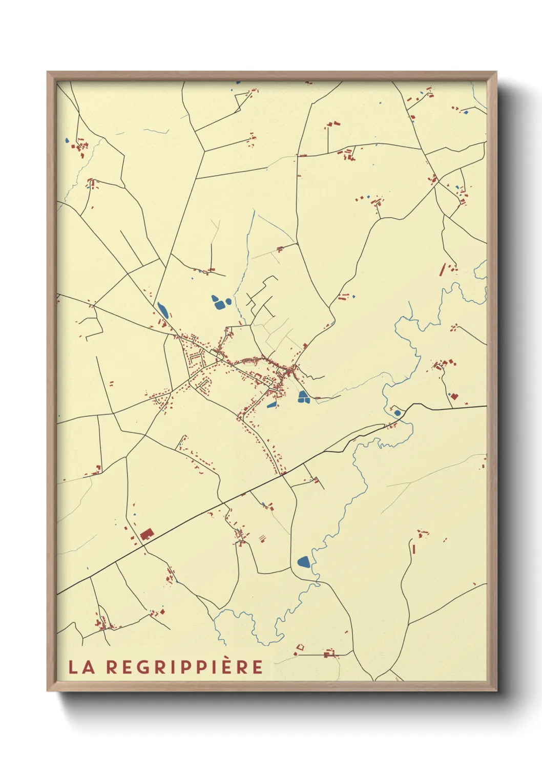 Une affiche de carte sur La Regrippière