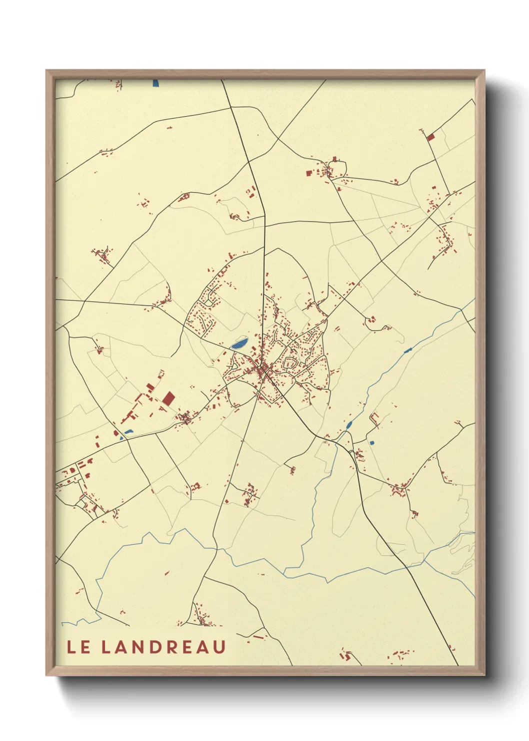 Une affiche de carte sur Le Landreau