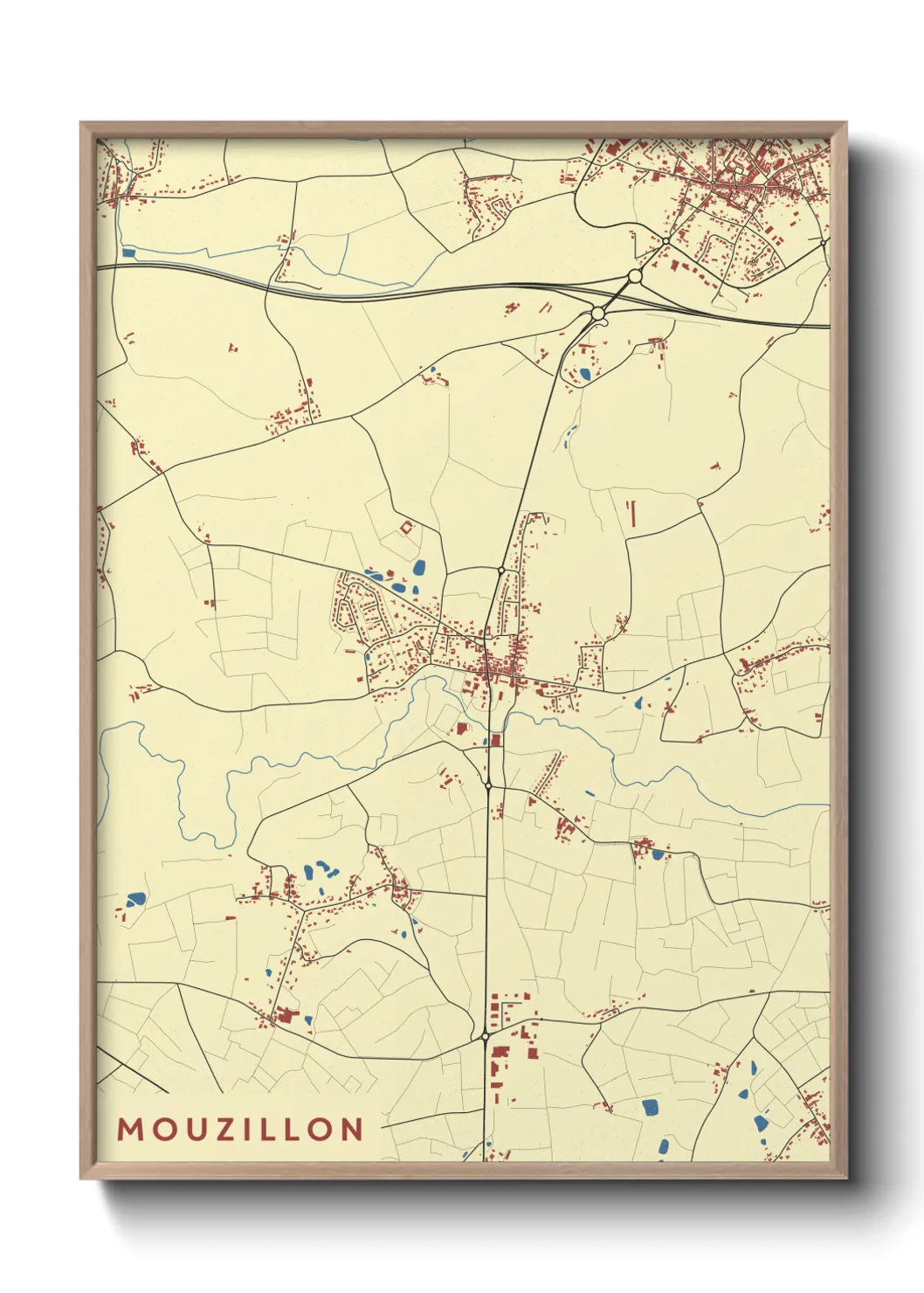 Une affiche de carte sur Mouzillon