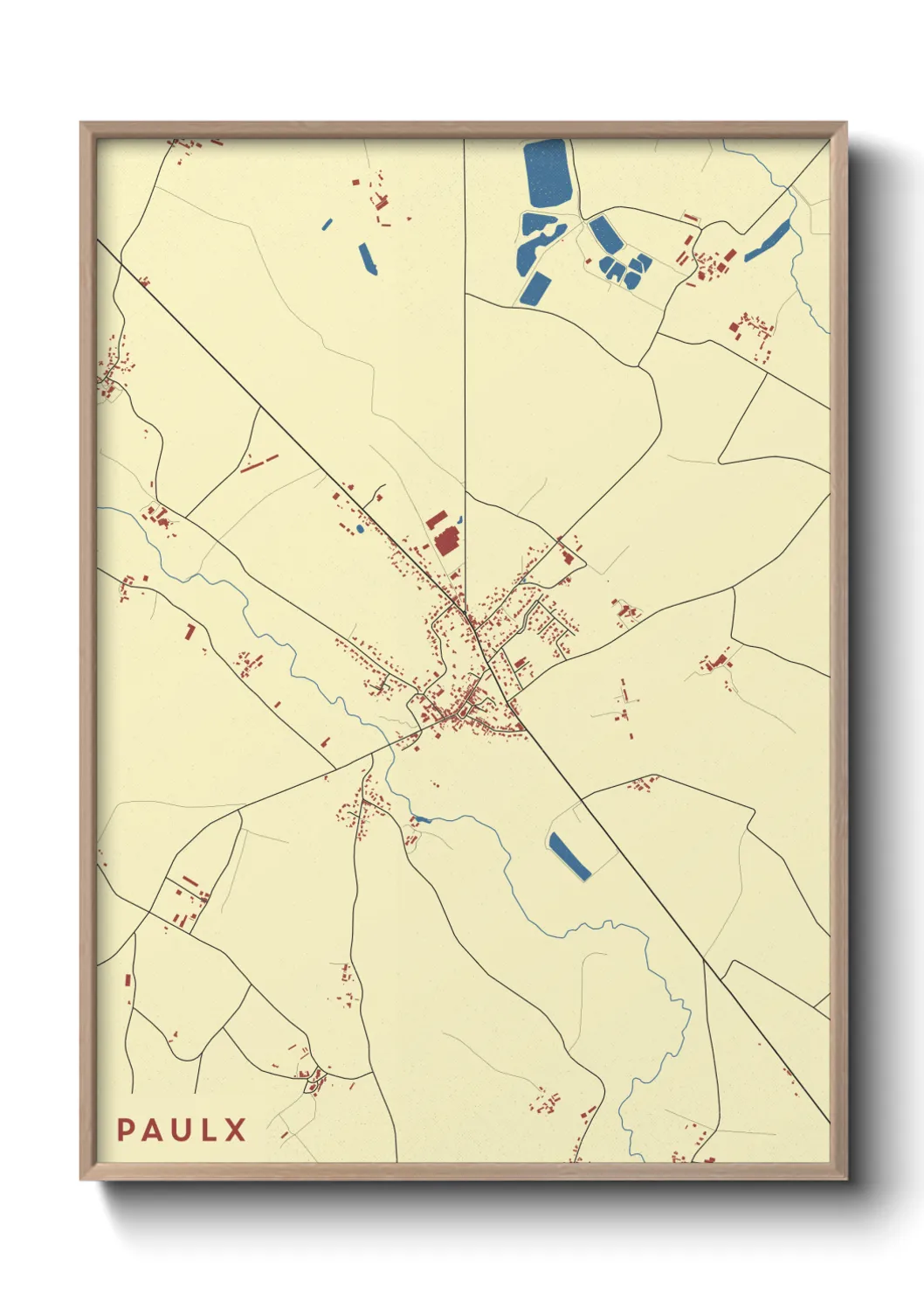 Une affiche de carte sur Paulx