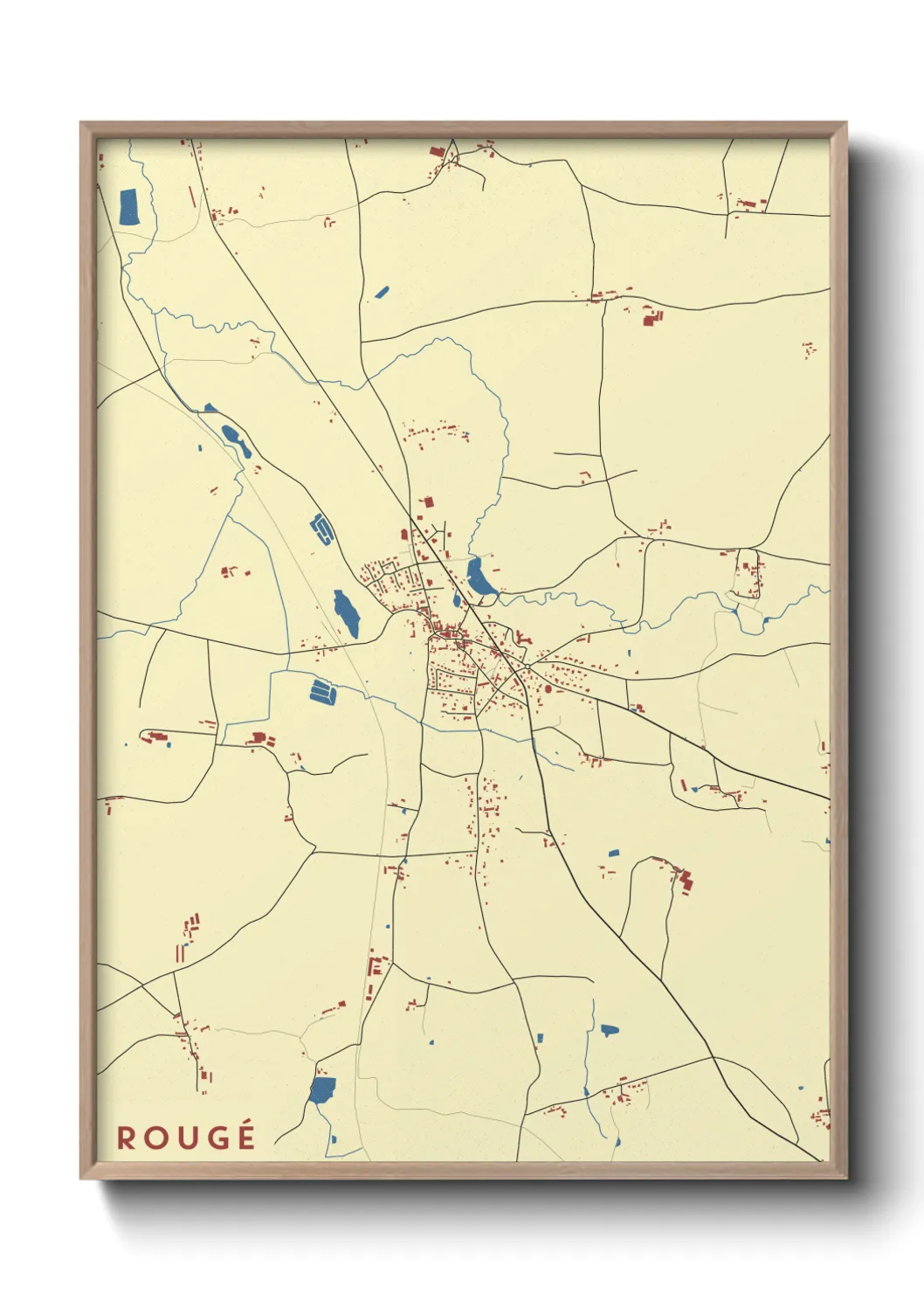 Une affiche de carte sur Rougé