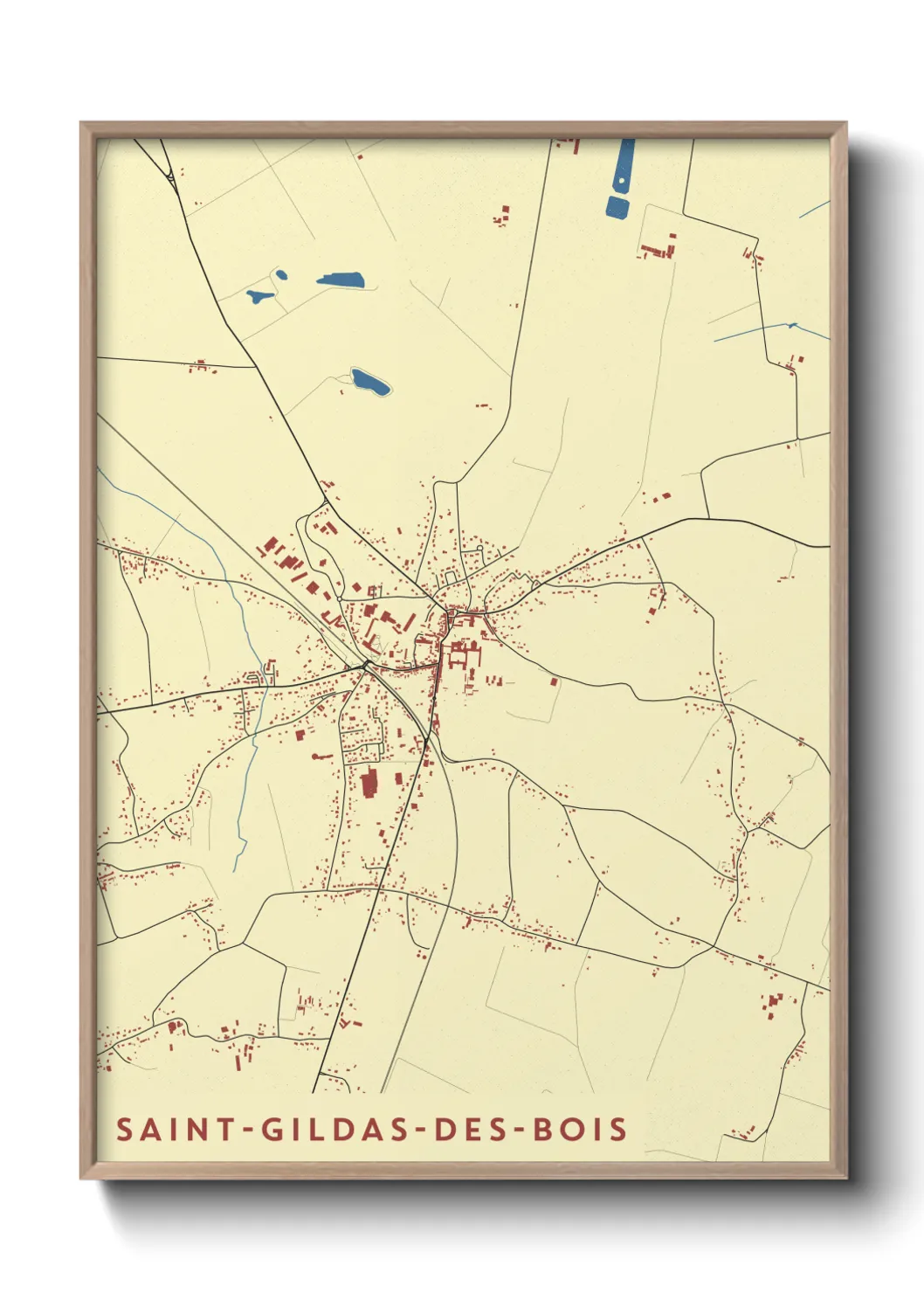 Une affiche de carte sur Saint-Gildas-des-Bois