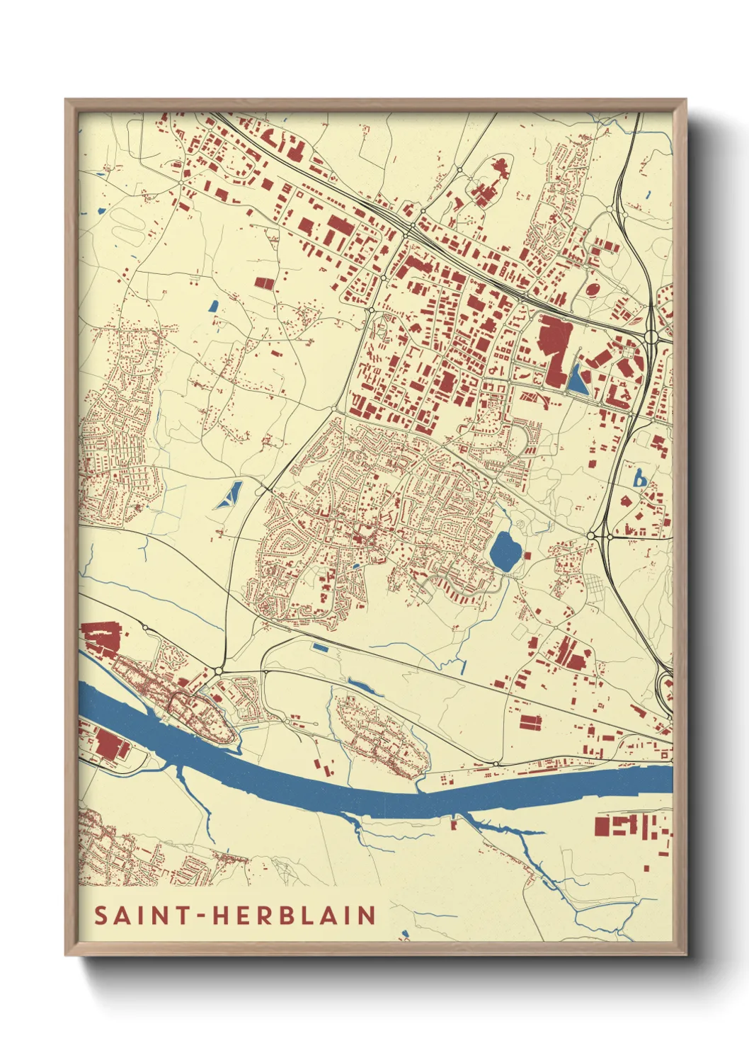 Une affiche de carte sur Saint-Herblain