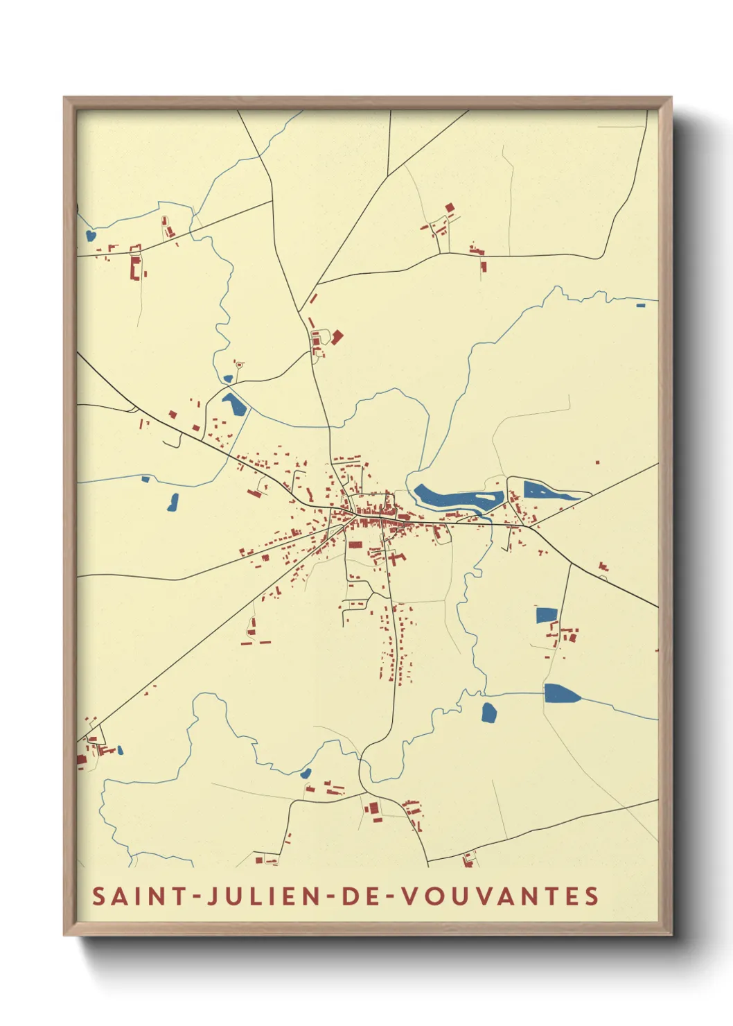 Un poster carteSaint-Julien-de-Vouvantes