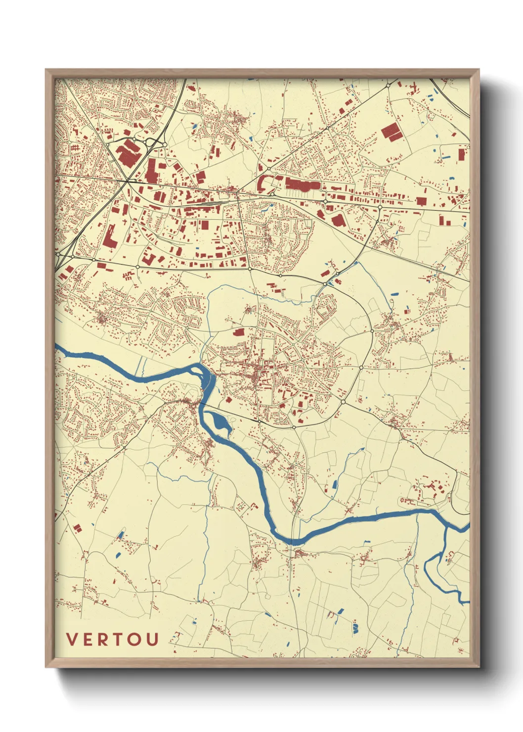 Une affiche de carte sur Vertou