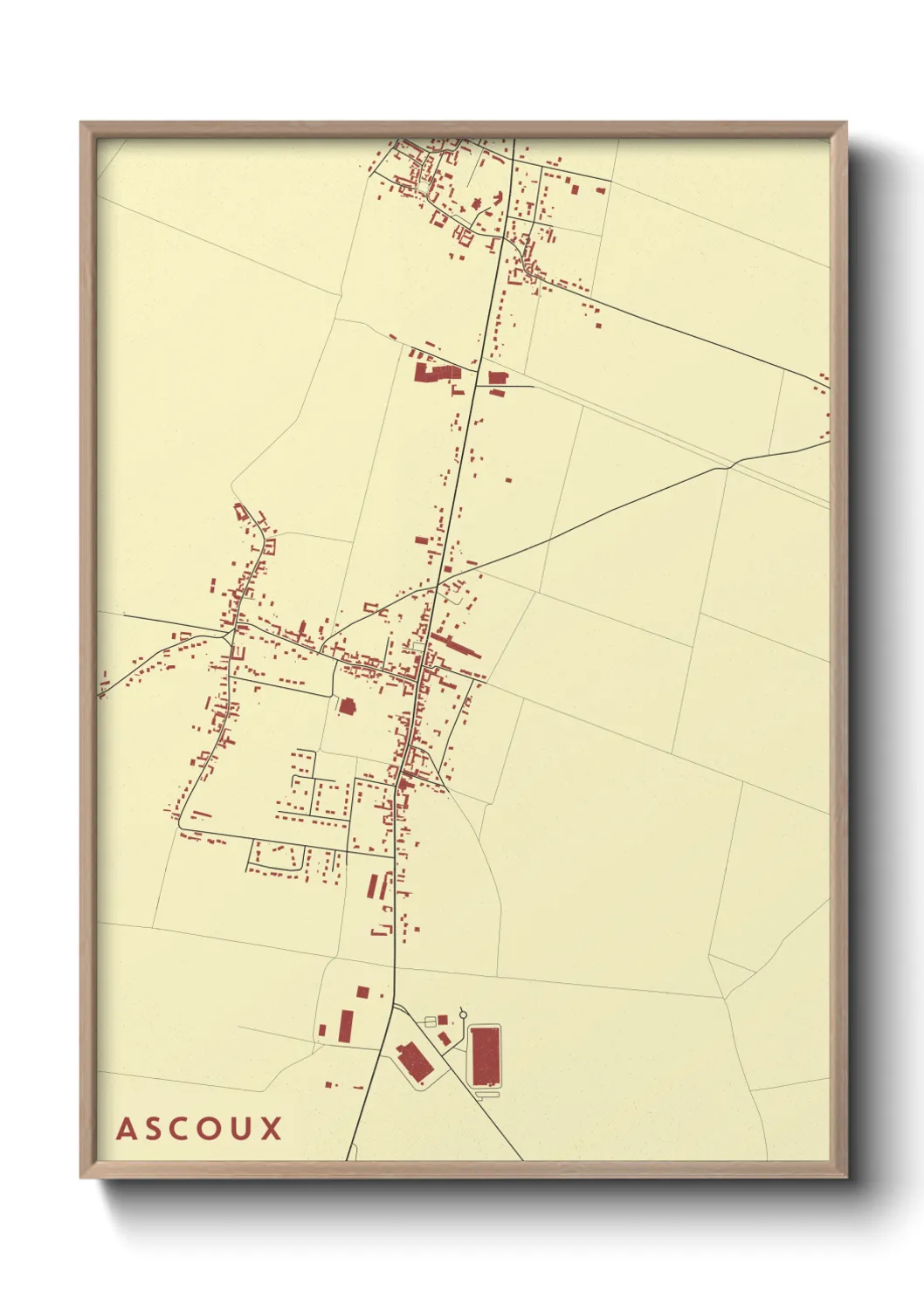 Une affiche de carte sur Ascoux
