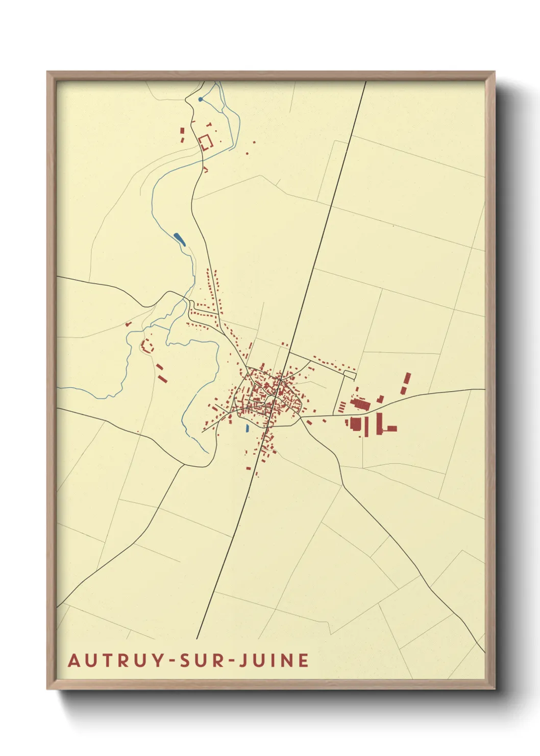 Un poster carteAutruy-sur-Juine