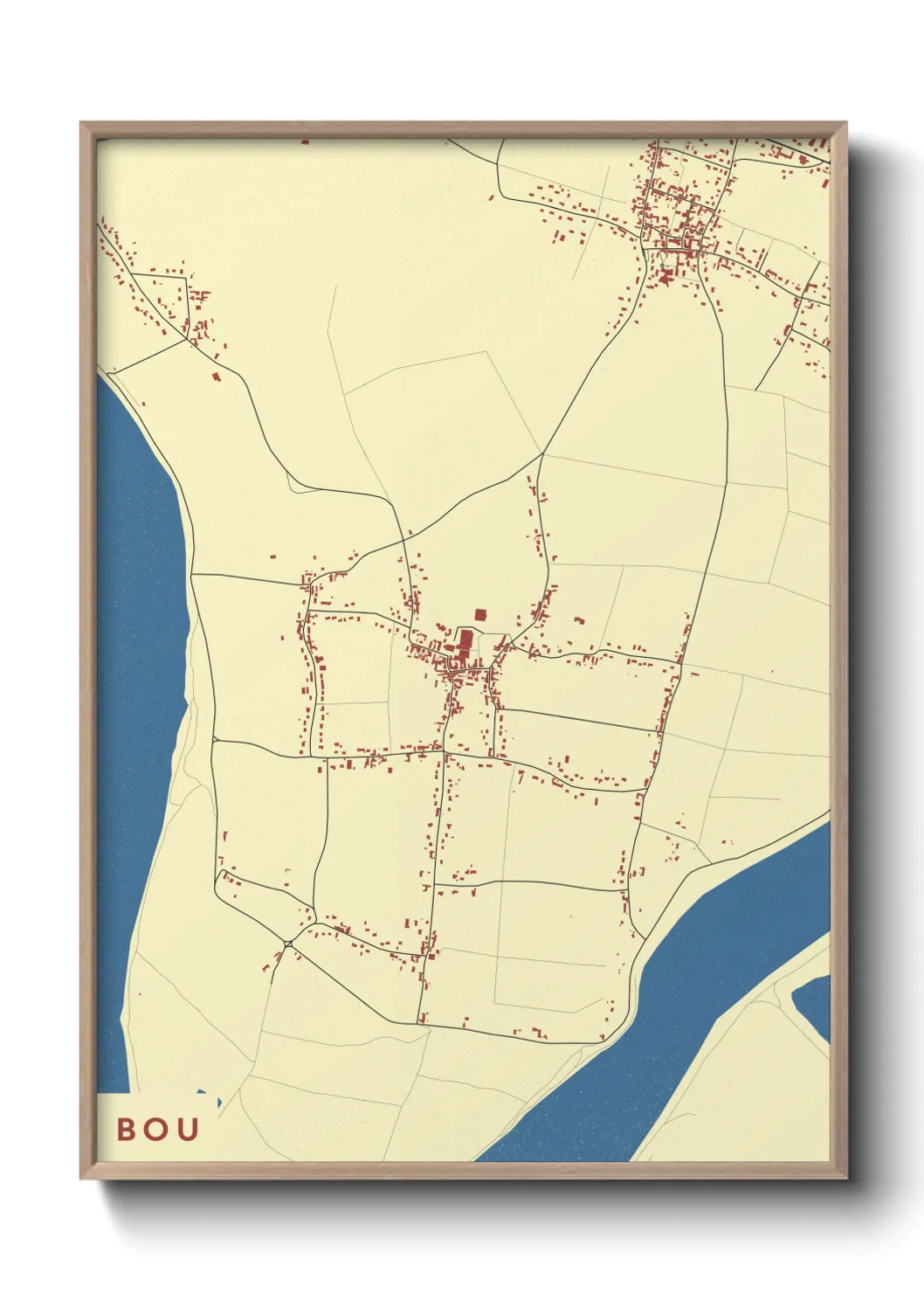 Une affiche de carte sur Bou